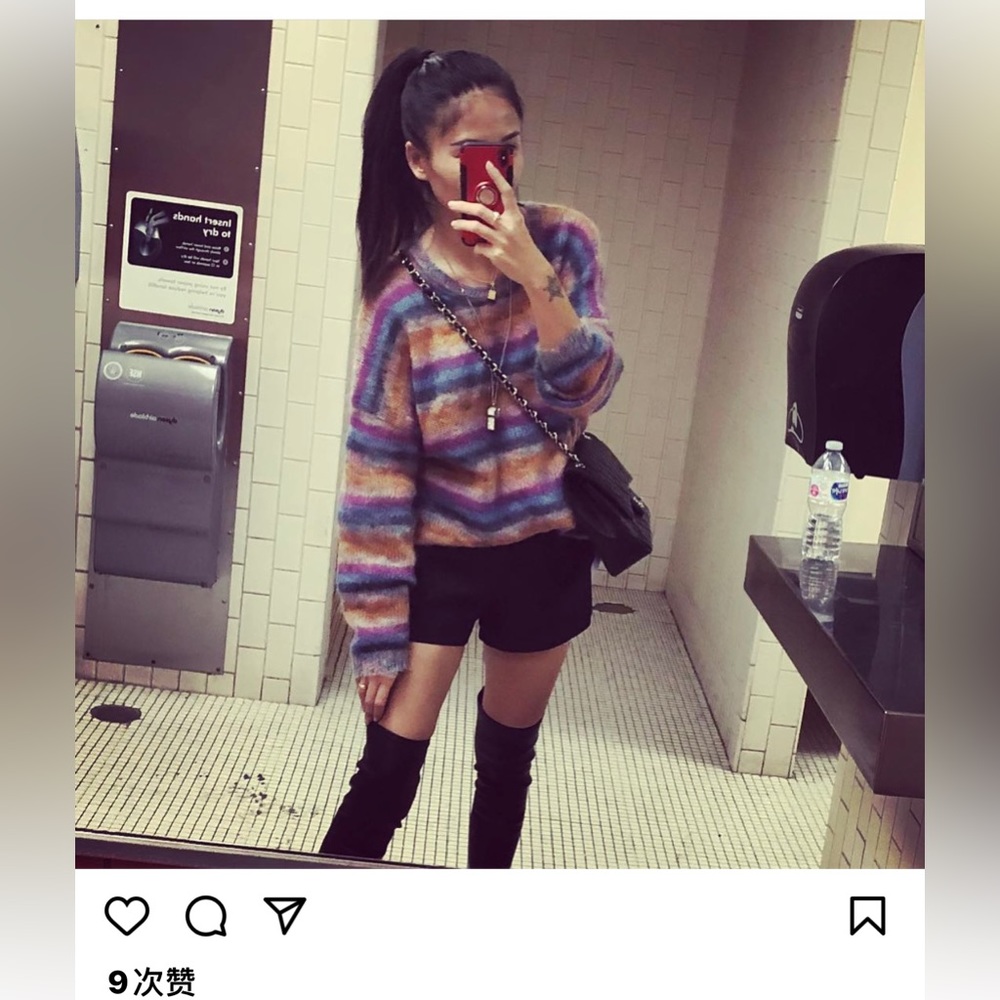 Women's  rainbow knitted sweater